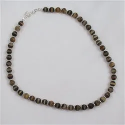 Unisex Tibetan Brown Agate Necklace