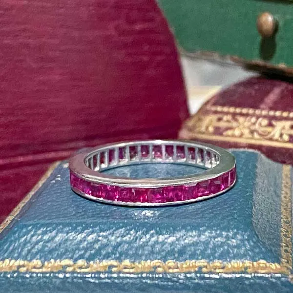 Vintage Ruby Eternity Band, Size 7.5