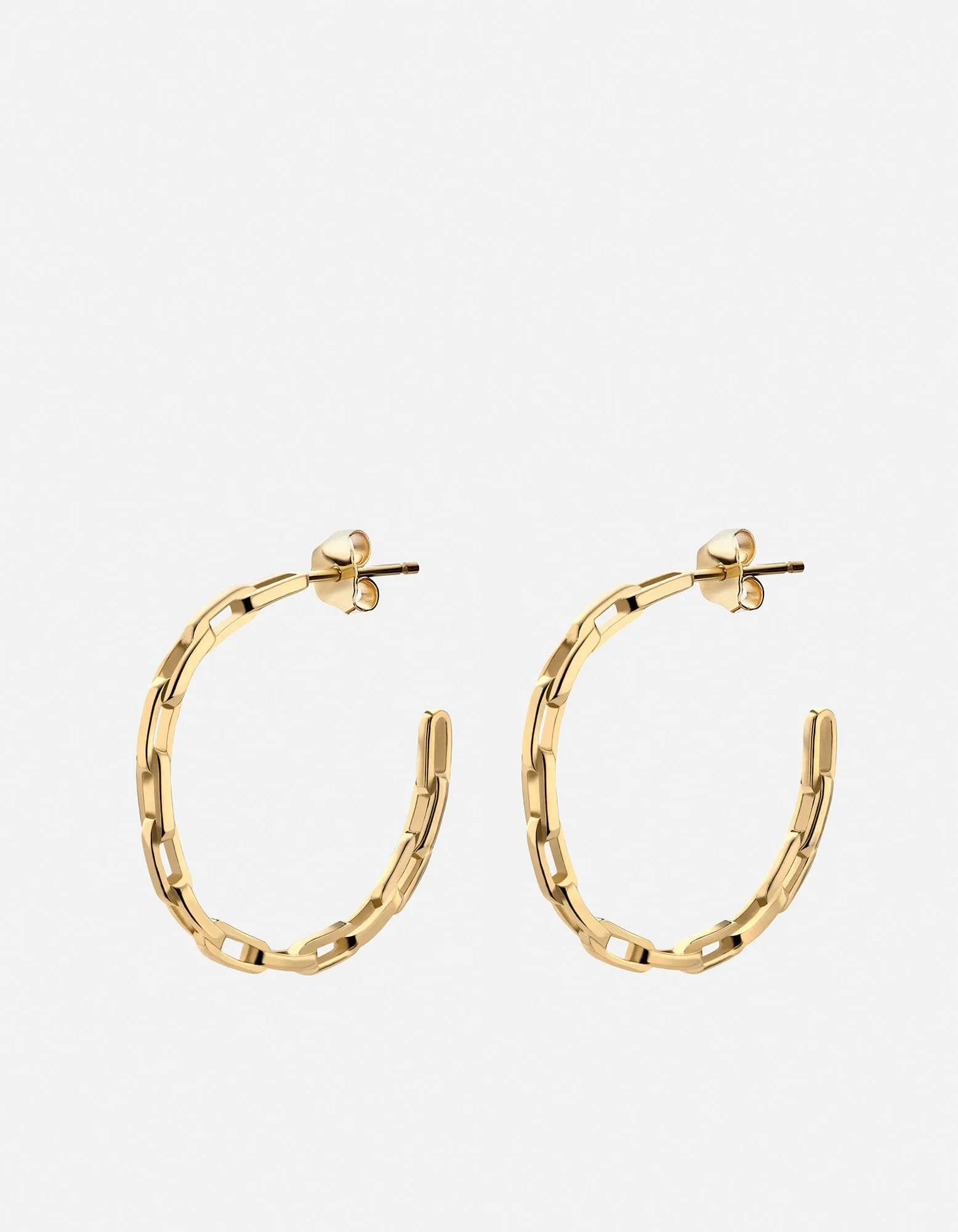 Volt Link Hoop Earrings, Gold Vermeil