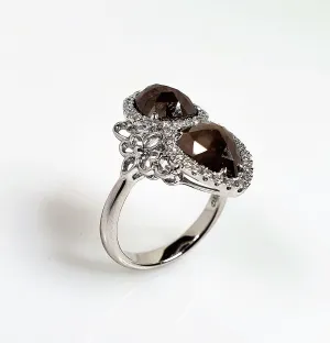 White Gold Contemporary Rough Diamond Ring