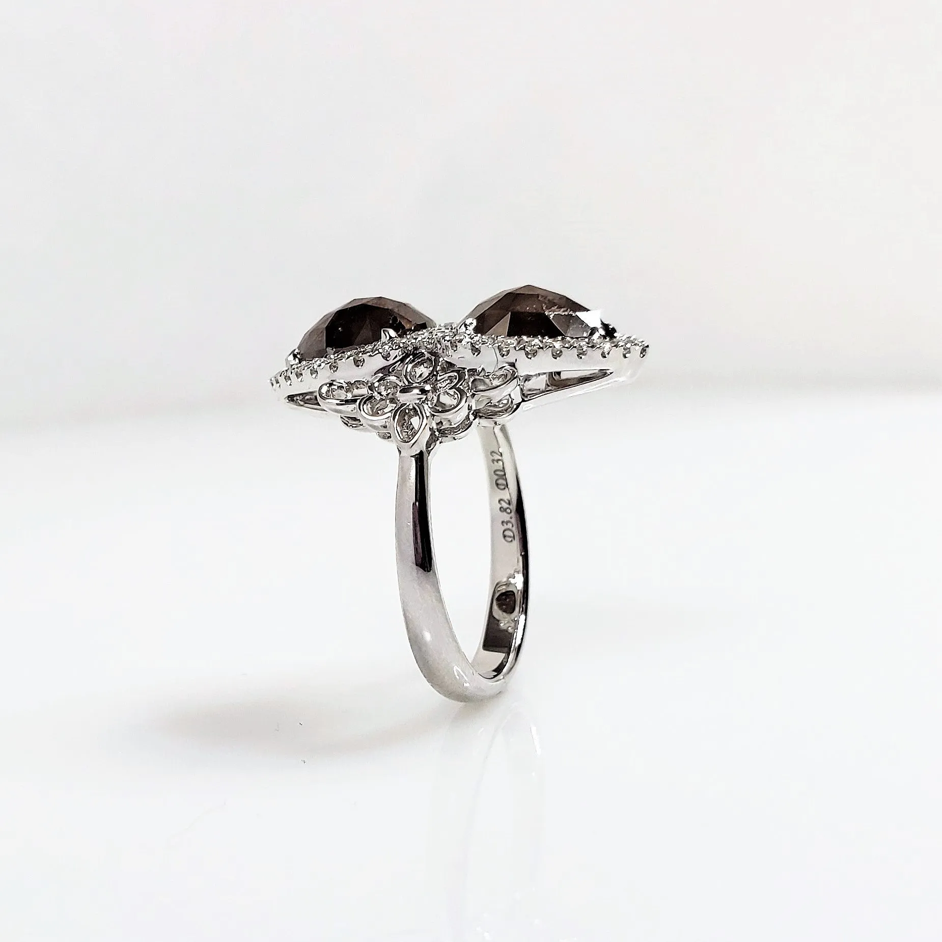 White Gold Contemporary Rough Diamond Ring