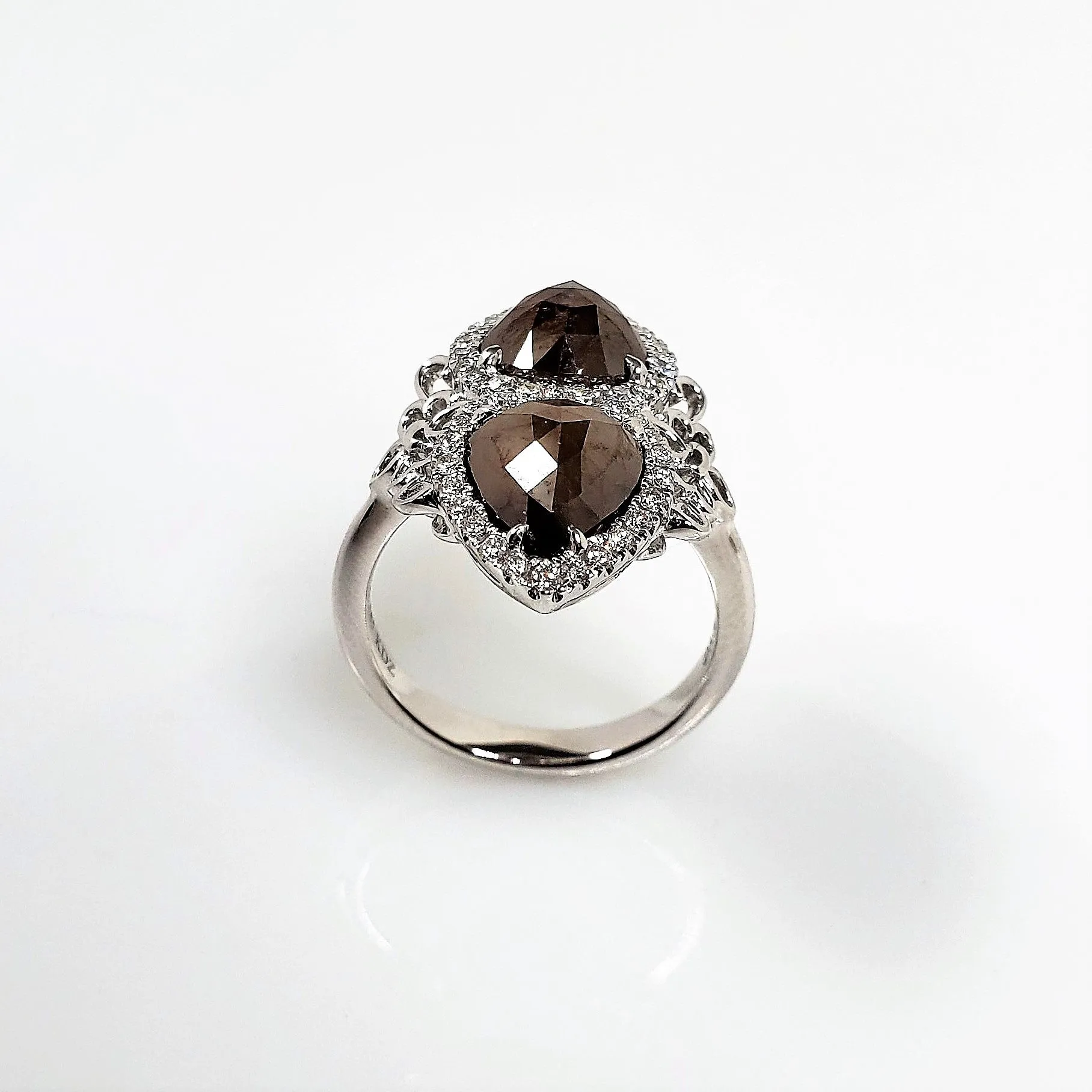 White Gold Contemporary Rough Diamond Ring