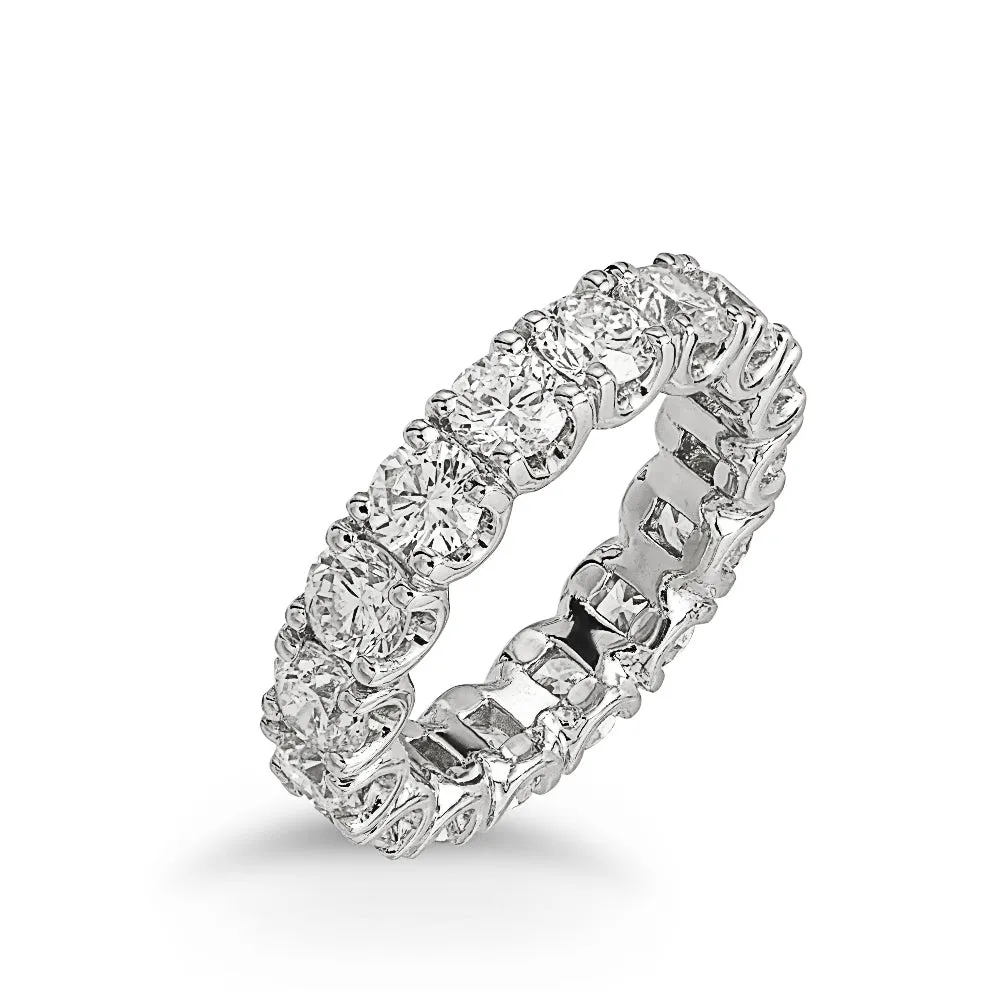 White Gold Eternity Band, 4.19 Carats Total Weight