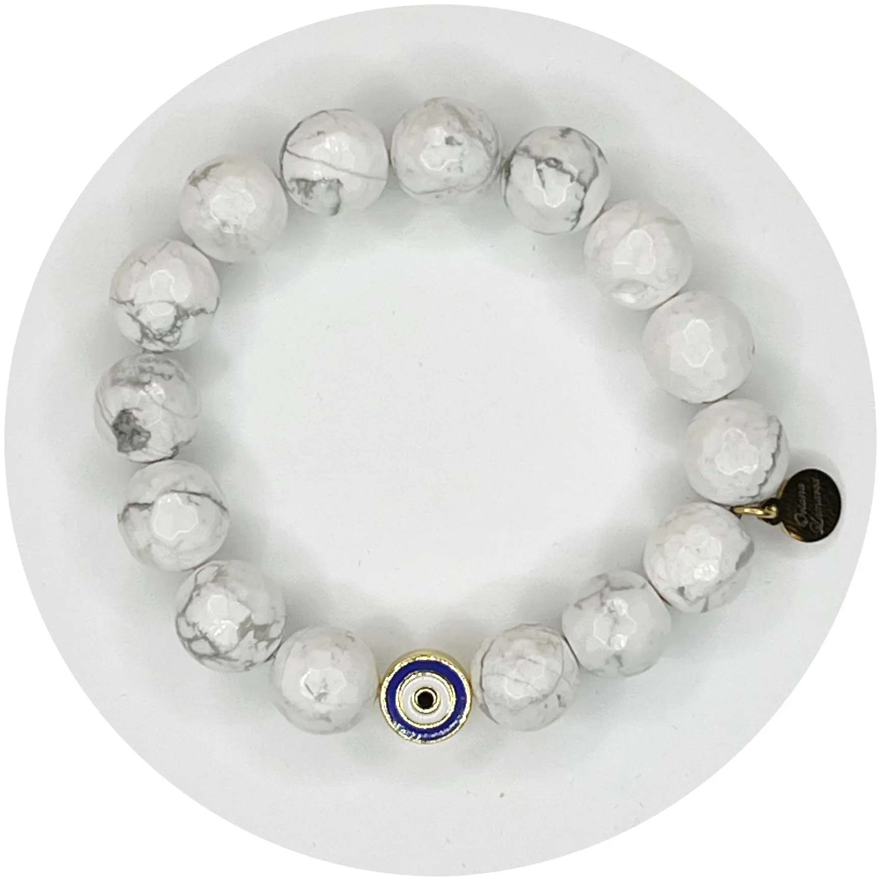 White Howlite with Round Evil Eye Accent