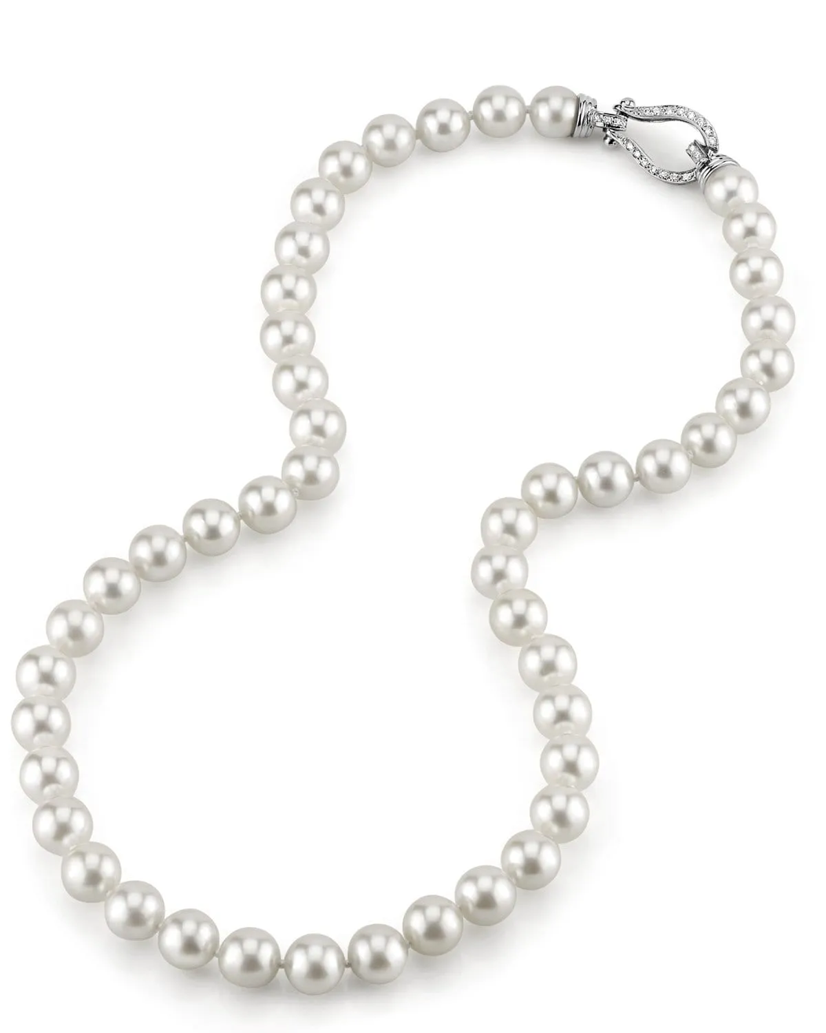 White Japanese Hanadama Akoya Pearl Necklace, 8.5-9.0mm