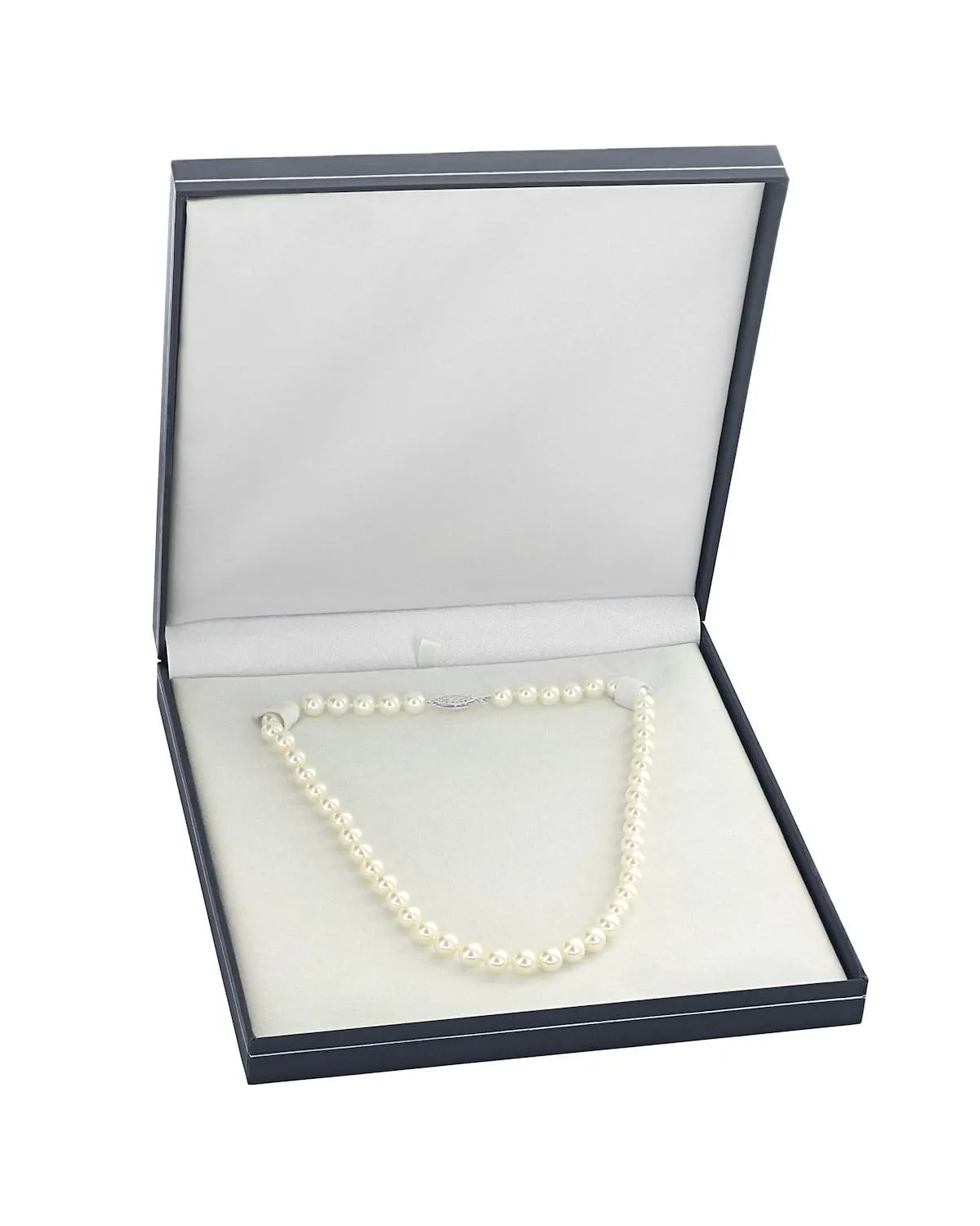 White Japanese Hanadama Akoya Pearl Necklace, 8.5-9.0mm