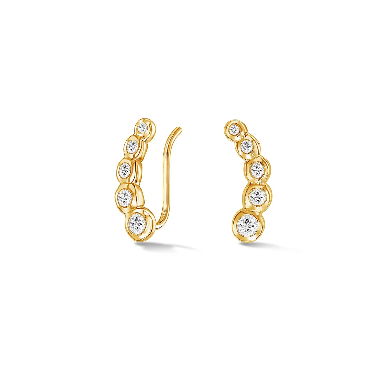 White Sapphire Dewdrop Ear Climbers