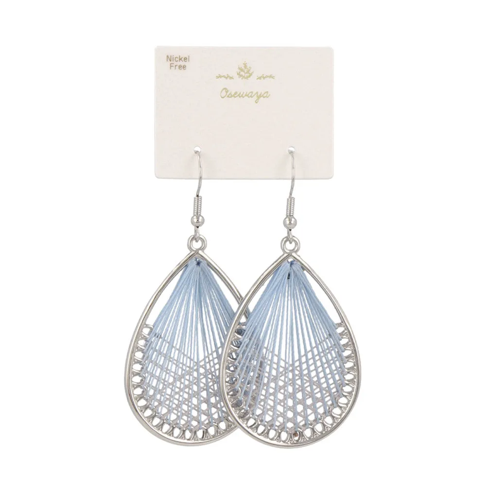 Woven Thread Teardrop Earrings