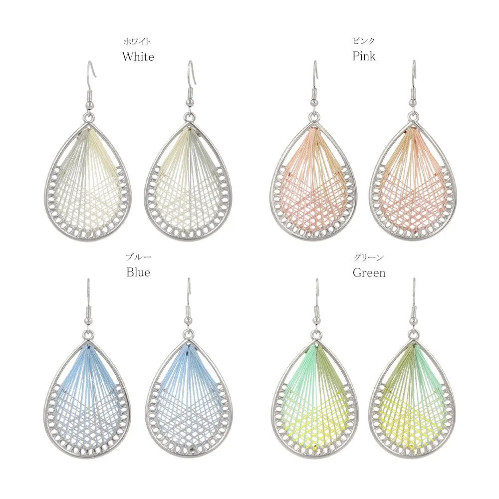 Woven Thread Teardrop Earrings