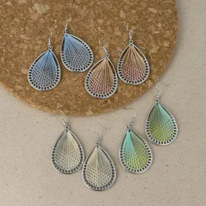 Woven Thread Teardrop Earrings