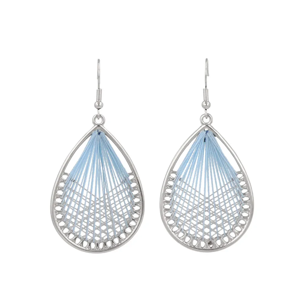 Woven Thread Teardrop Earrings