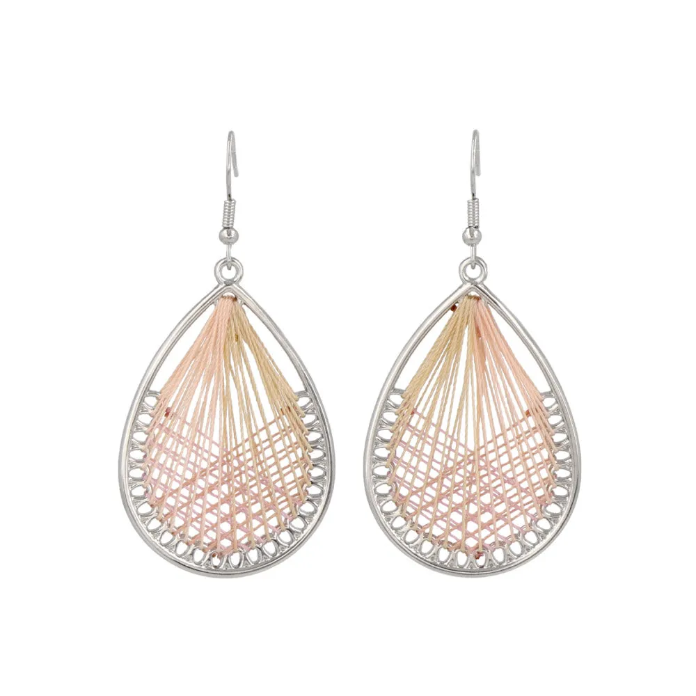 Woven Thread Teardrop Earrings