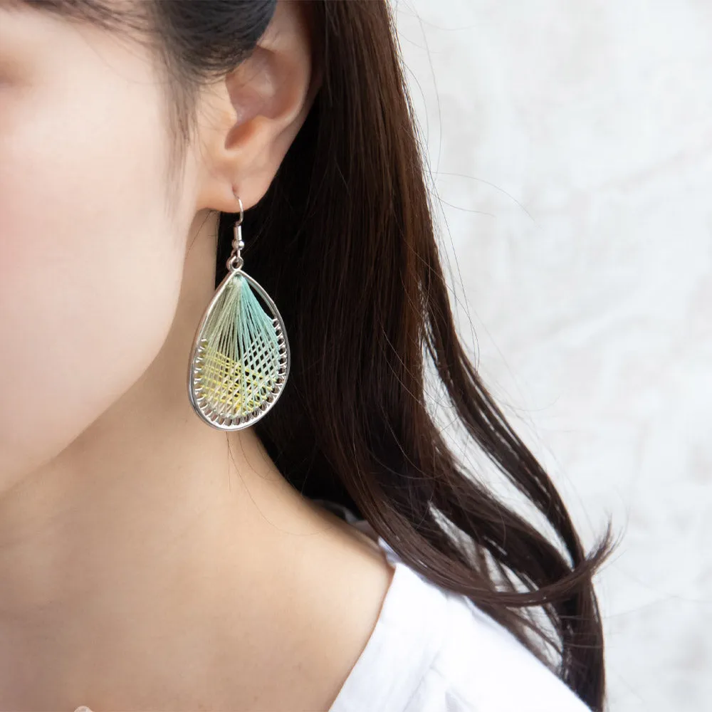 Woven Thread Teardrop Earrings