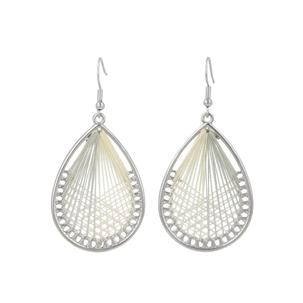 Woven Thread Teardrop Earrings