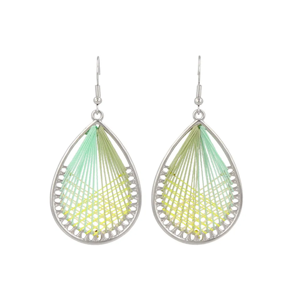 Woven Thread Teardrop Earrings