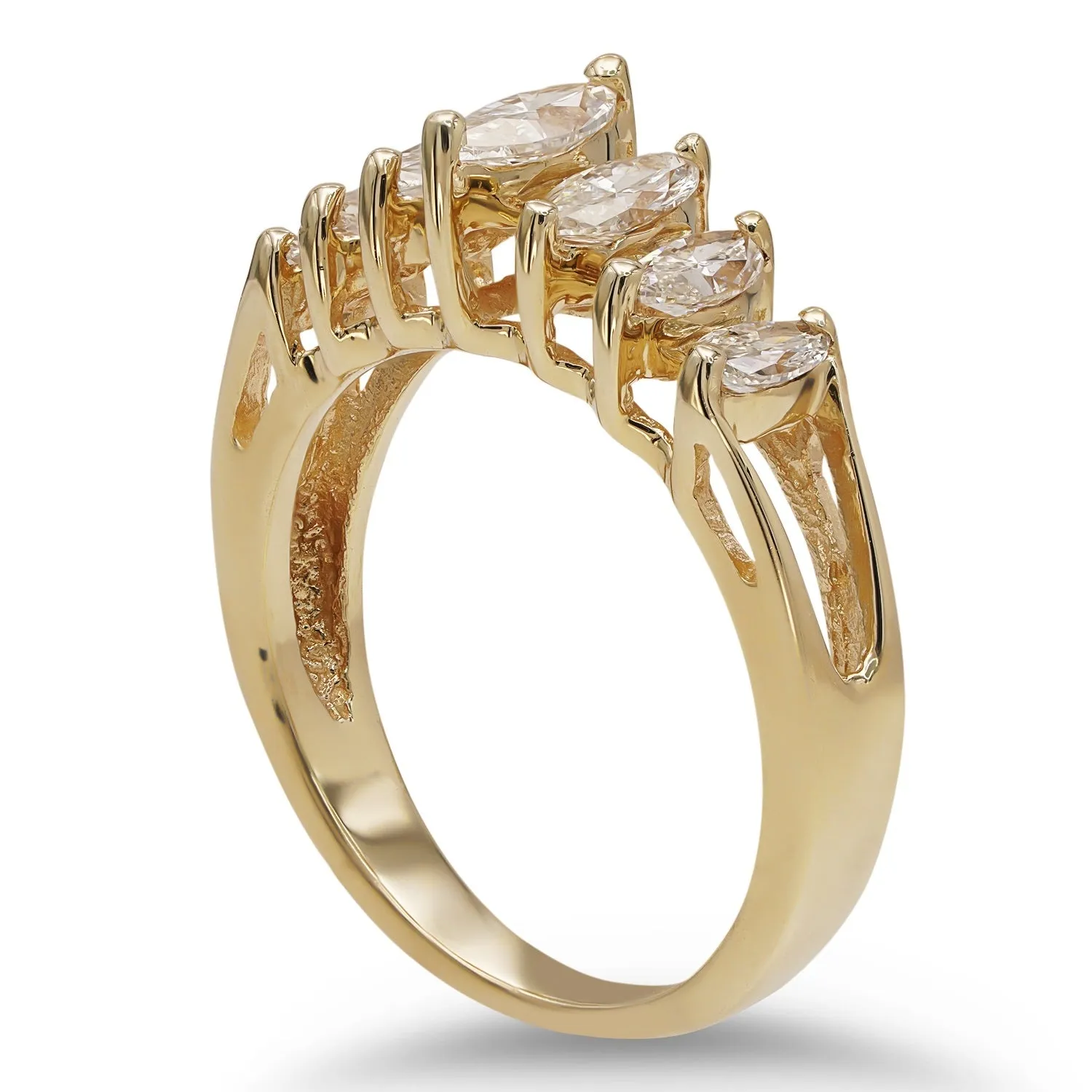 Yellow Gold Diamond Marquise Band